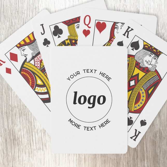 Baralho Logotipo Simples com Promoção Empresarial de Texto (Logo with custom text business promotional playing cards)