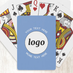 Baralho Logotipo Simples Com Texto Azul De Promoção Empres