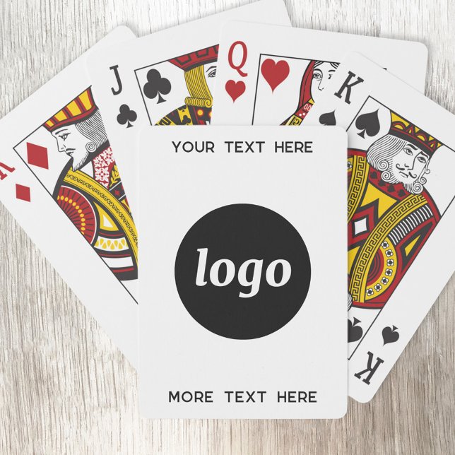 Baralho Logotipo Simples Com Texto Promocional Empresarial (Logo with custom text business promotional playing cards)