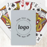 Baralho Logotipo simples com texto Promocional para empres<br><div class="desc">Adicione seu próprio logotipo e escolha de texto a este design. Remova o texto superior ou inferior,  se preferir. Minimalista e profissional. Excelente de um produto de promocional para seus clientes e clientes. Seu logotipo será cortado em círculo. Para outras versões,  consulte a coleção.</div>