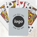 Baralho Logotipo simples com texto Promocional para empres<br><div class="desc">Adicione seu próprio logotipo e escolha de texto a este design. Remova o texto superior ou inferior,  se preferir. Minimalista e profissional. Excelente de um produto de promocional para seus clientes e clientes. Seu logotipo será cortado em círculo. Para outras versões,  consulte a coleção.</div>