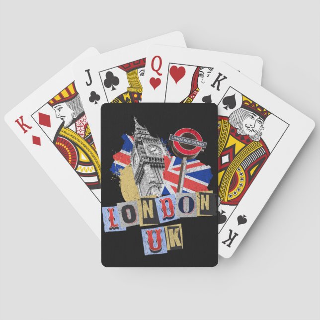Baralho London UK Retro style design (Verso)