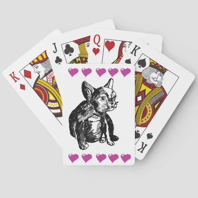 Baralho Love Bulldog Dog Classic Playing Cards (Verso)