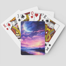 Baralho Lua cheia celestial nuvens Roxo Místico