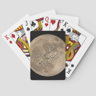 Baralho Lua Jogando Cartões Com Cartões De Lua Cheios Pres