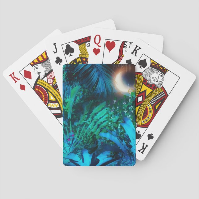 Baralho Lua Noite Tropical Selva Deixa Azul (Verso)
