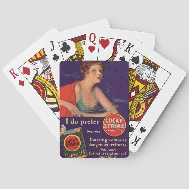 Baralho Lucky Ataca cigarros de 1920 e (Verso)
