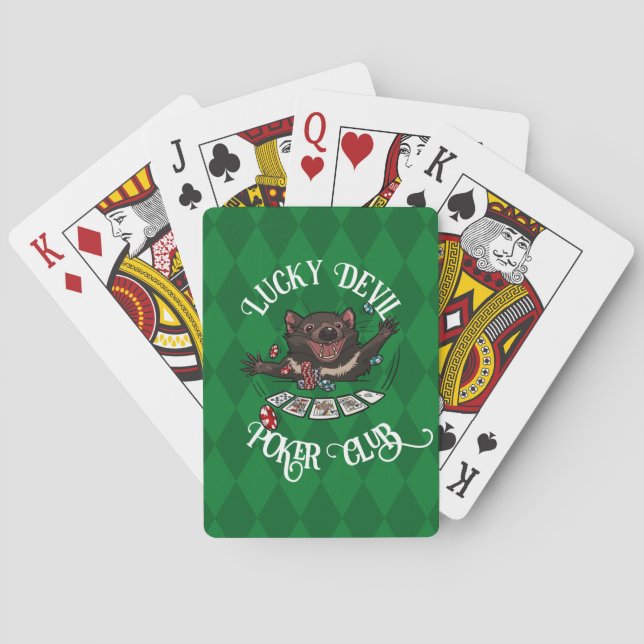 Baralho Lucky Devil Poker Club Engraçado Tasmânia Devil Ar (Verso)