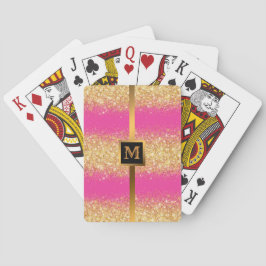 Baralho Luminosa Dourada Rosa de Luxo