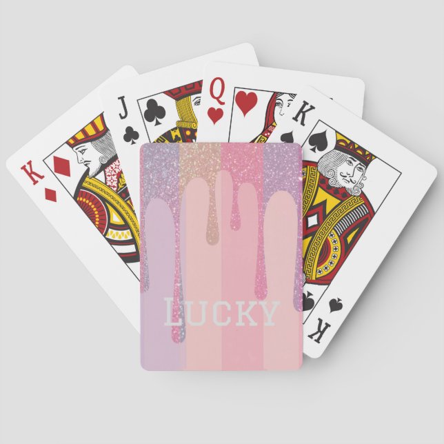 Baralho Luxe Lucky Gold Glitter Pastel Card Deck (Verso)
