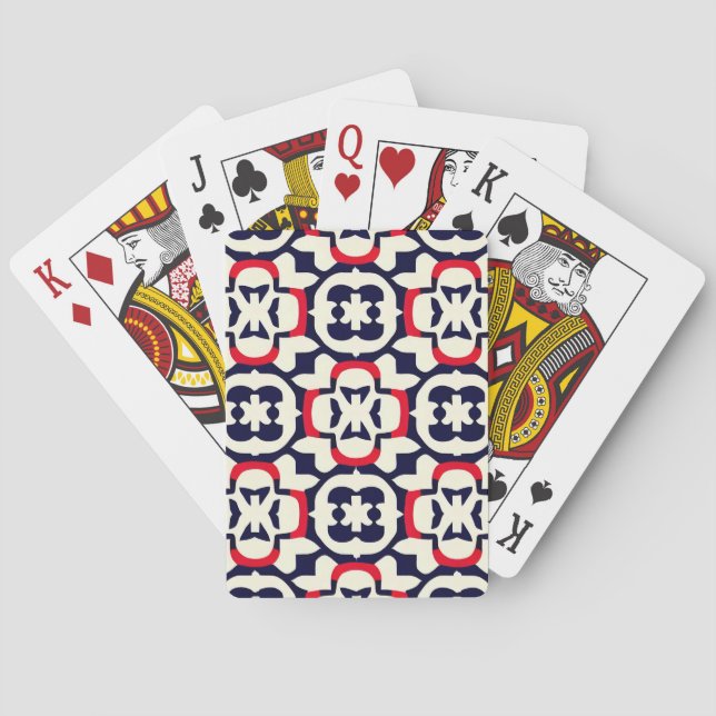 Baralho Luxo Vermelho Branco e Azul (Verso)