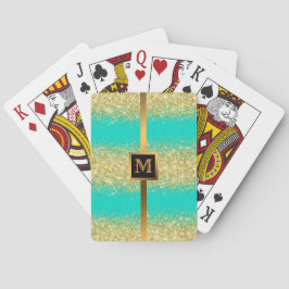 Baralho Luxury Turquoise Dourada Glitter