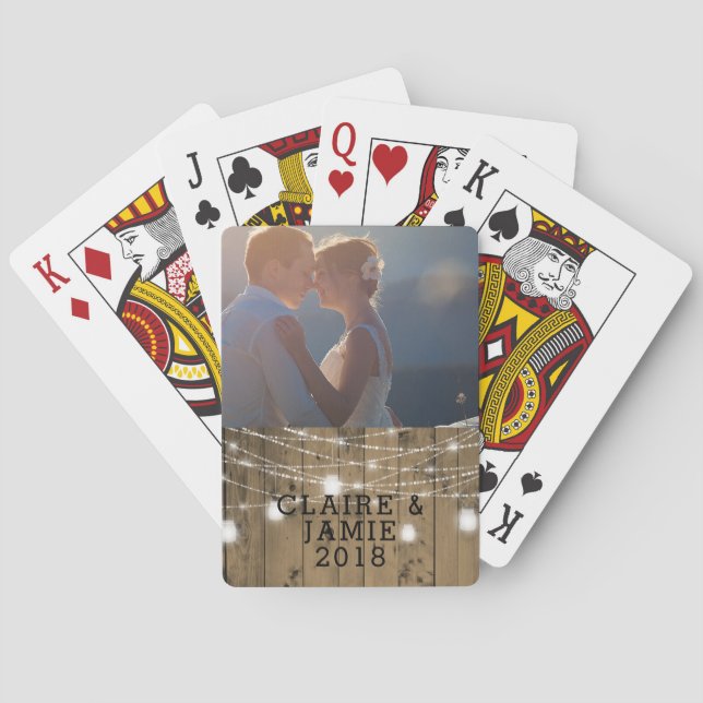 Baralho Luzes de madeira rústicas do frasco de pedreiro da (Verso)