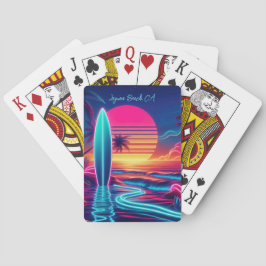 Baralho Luzes de Neon do Surfboard Sunset