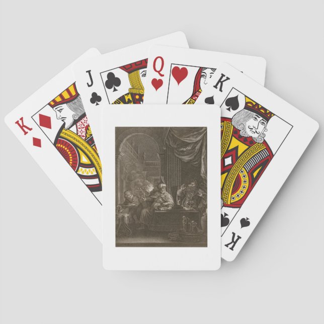 Baralho Lycaon metamorfoseou em um lobo, 1731 (a gravura) (Verso)