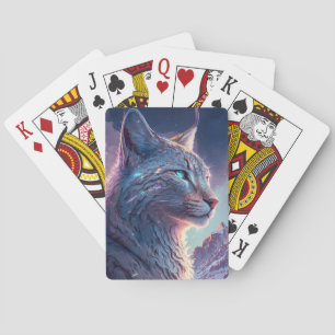 Baralho Lynx Animal Portrait Painting Wildlife Outdoor