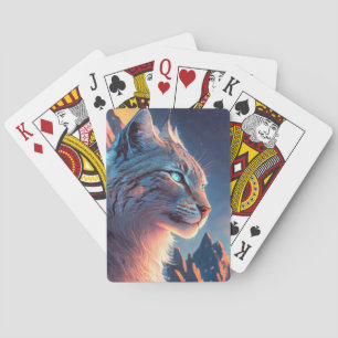 Baralho Lynx Animal Portrait Painting Wildlife Outdoor