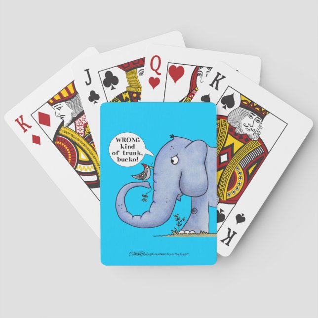 Baralho Má compreensão do elefante e do pica-pau (Verso)