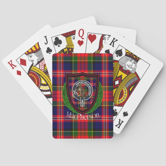 Baralho MacPherson Scottish Clan Tartan & Crest (Verso)