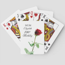 Baralho Mãe 100ª Rosa vermelha de aniversário Personalizad