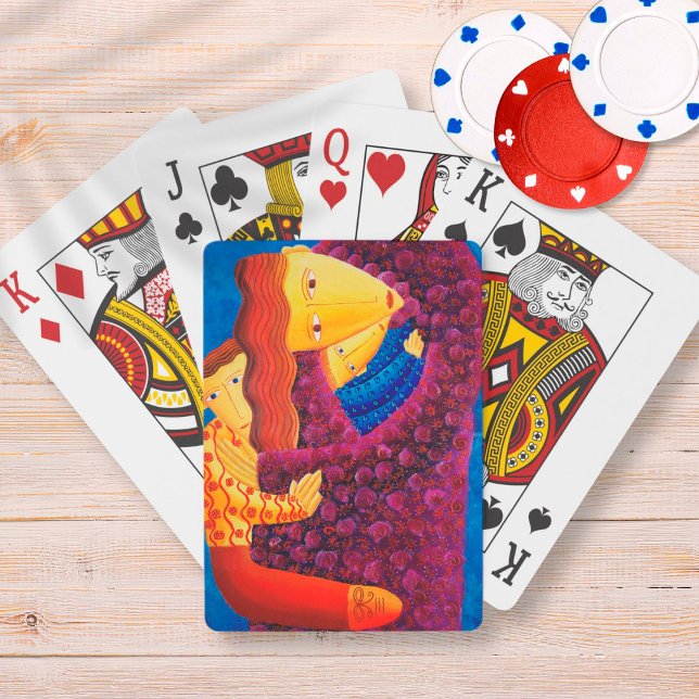 Baralho Mãe e Filhos pintando Arte Contemporânea da Famíli (Criador carregado)