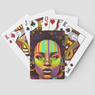 Baralho Magia negra, mulher melanina, arco-íris pastel