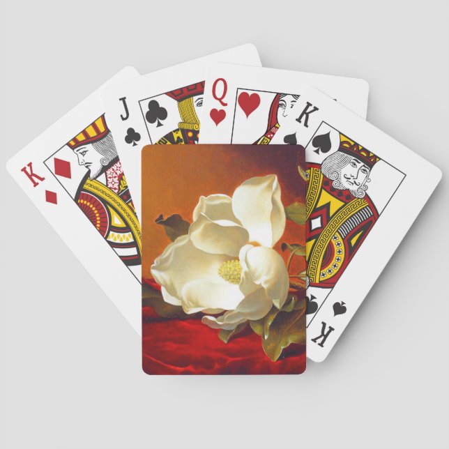 Baralho Magnolia em Red Velvet Martin Johnson Heade (Verso)