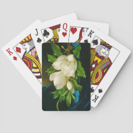 Baralho Magnolias gigantes em um pano veludo azul (Heade)