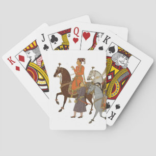 Baralho Maharaja de Mughal a cavalo que joga cartões,