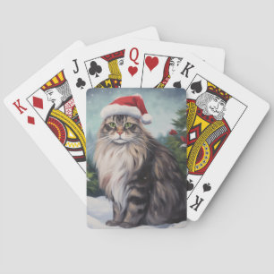 Baralho Maine Coon Cat no Natal da Neve