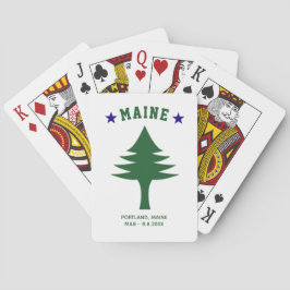 Baralho Maine Flag Tree Star Wedding Favor Custom Text