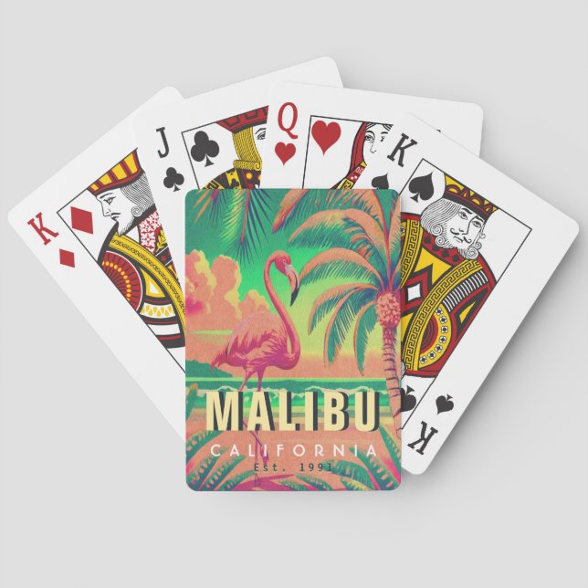 Baralho Malibu California Retro Flamingo Souvenirs 1950 (Verso)