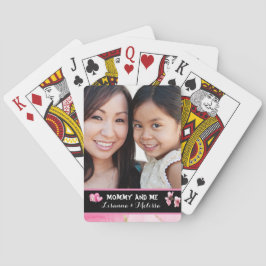 Baralho Mamãe rosa-branca e nome personalizável