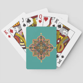 Baralho Mandala de Pêssego com Fundo Verde