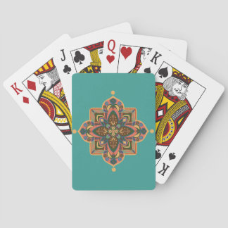 Baralho Mandala de Pêssego com Fundo Verde