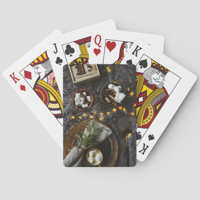 Baralho Manhã de Natal Chocolate Quente e Marshmallows (Verso)