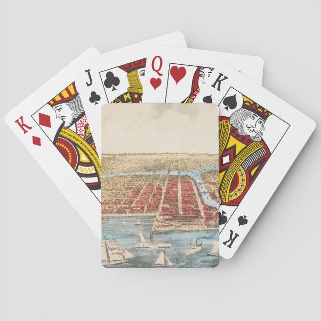 Baralho MAPA: CHICAGO, c1857 (Verso)