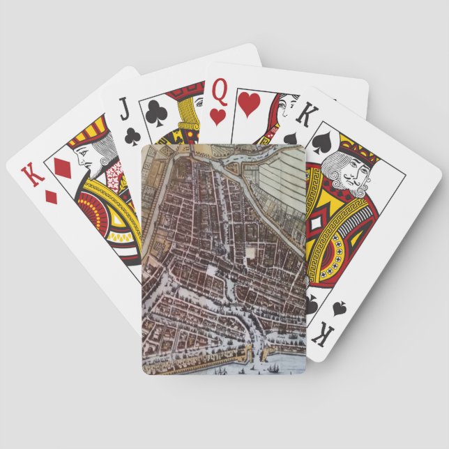 Baralho Mapa da cidade de réplica de Roterdão 1652 (Verso)