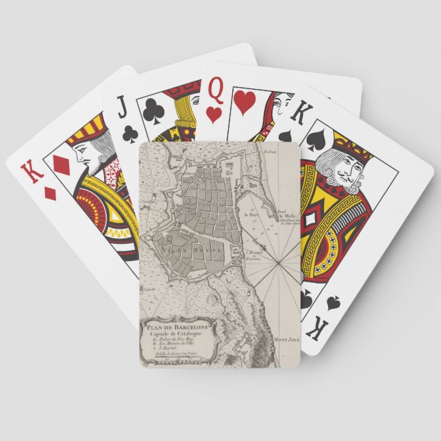 Baralho Mapa da Espanha de Barcelona (1764) (Verso)