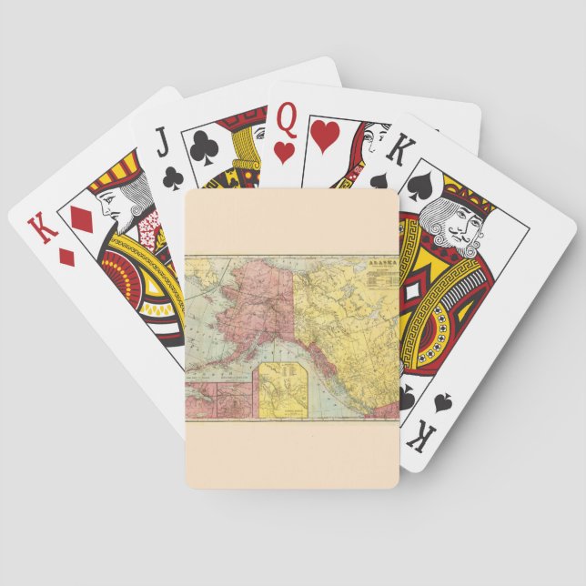 Baralho Mapa de Alaska do vintage (Verso)