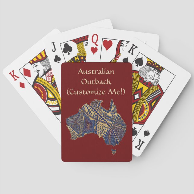 Baralho Mapa de Doodle Decorativo da Austrália Desenhado à (Verso)