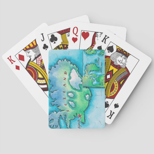 Baralho Mapa de Islândia (Verso)