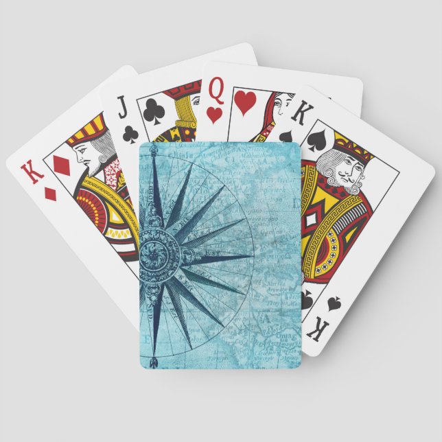 Baralho Mapa de navegação náutica do Vintage (Verso)
