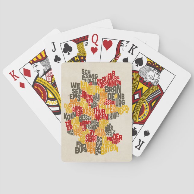 Baralho Mapa de texto do mapa de Alemanha (Verso)