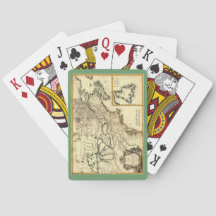Baralho Mapa do Canadá e dos Estados Unidos em 1778