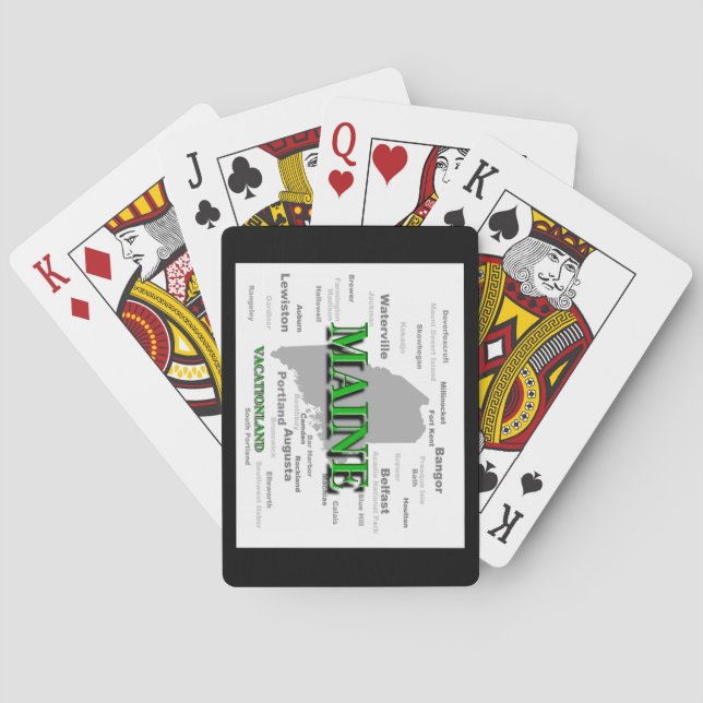 Baralho Mapa do orgulho do estado das cidades e das (Verso)