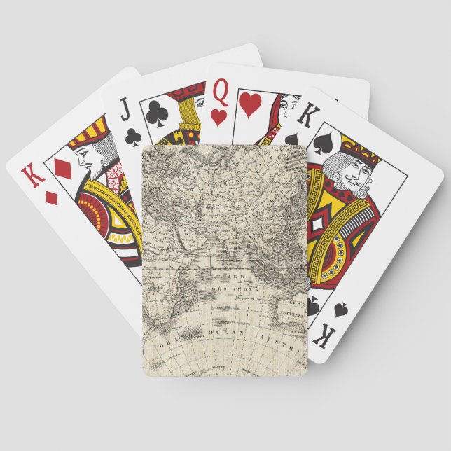 Baralho Mapa do vintage de Europa e de Ásia (Verso)