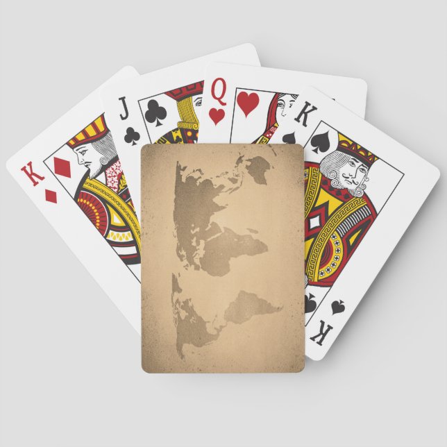 Baralho Mapa mundial da Vintage (Verso)