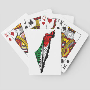 Baralho Mapa Palestino que Bandeira e Padrão Keffiyeg