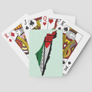 Baralho Mapa Palestino que Bandeira e Padrão Keffiyeg